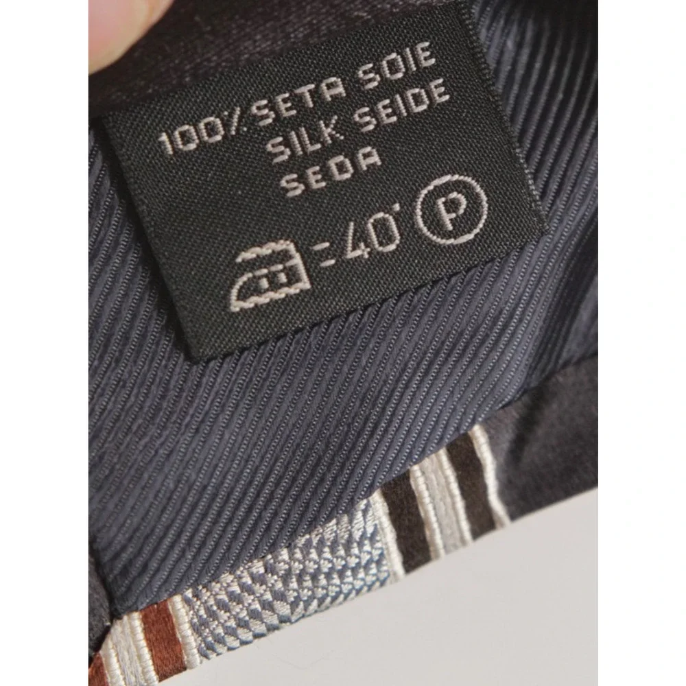 ERMENEGILDO ZEGNA Tie Mens Gray Repp Striped Classic 3.5